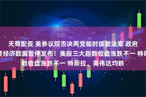 天尊配资 美参议院否决两党临时拨款法案 政府停摆持续！美重要经济数据暂停发布！美股三大指数收盘涨跌不一 特斯拉、英伟达均跌