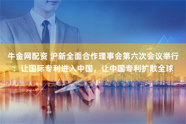 牛金网配资 沪新全面合作理事会第六次会议举行：让国际专利进入中国，让中国专利扩散全球